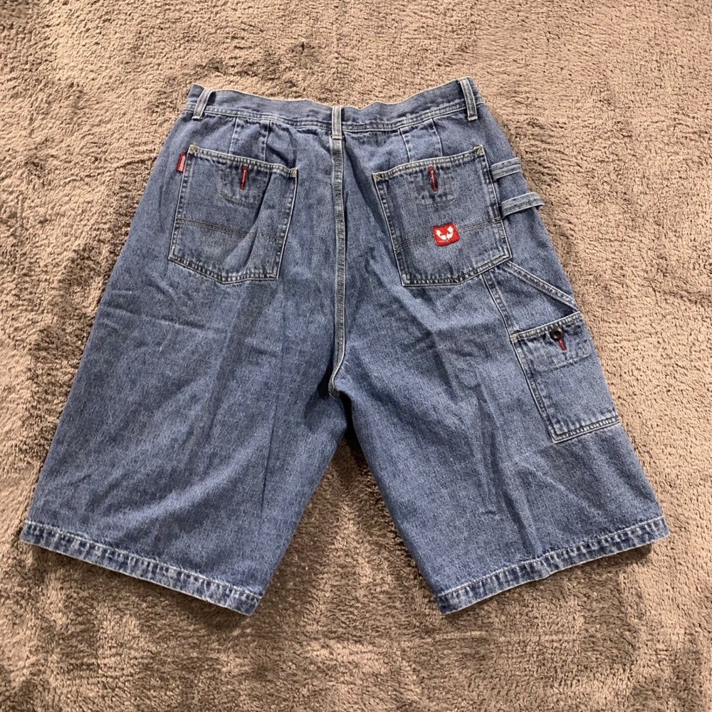 Vintage APCO Baggy Denim Carpenter Shorts Mens 36 Blue Medium Wash Skater Y2K